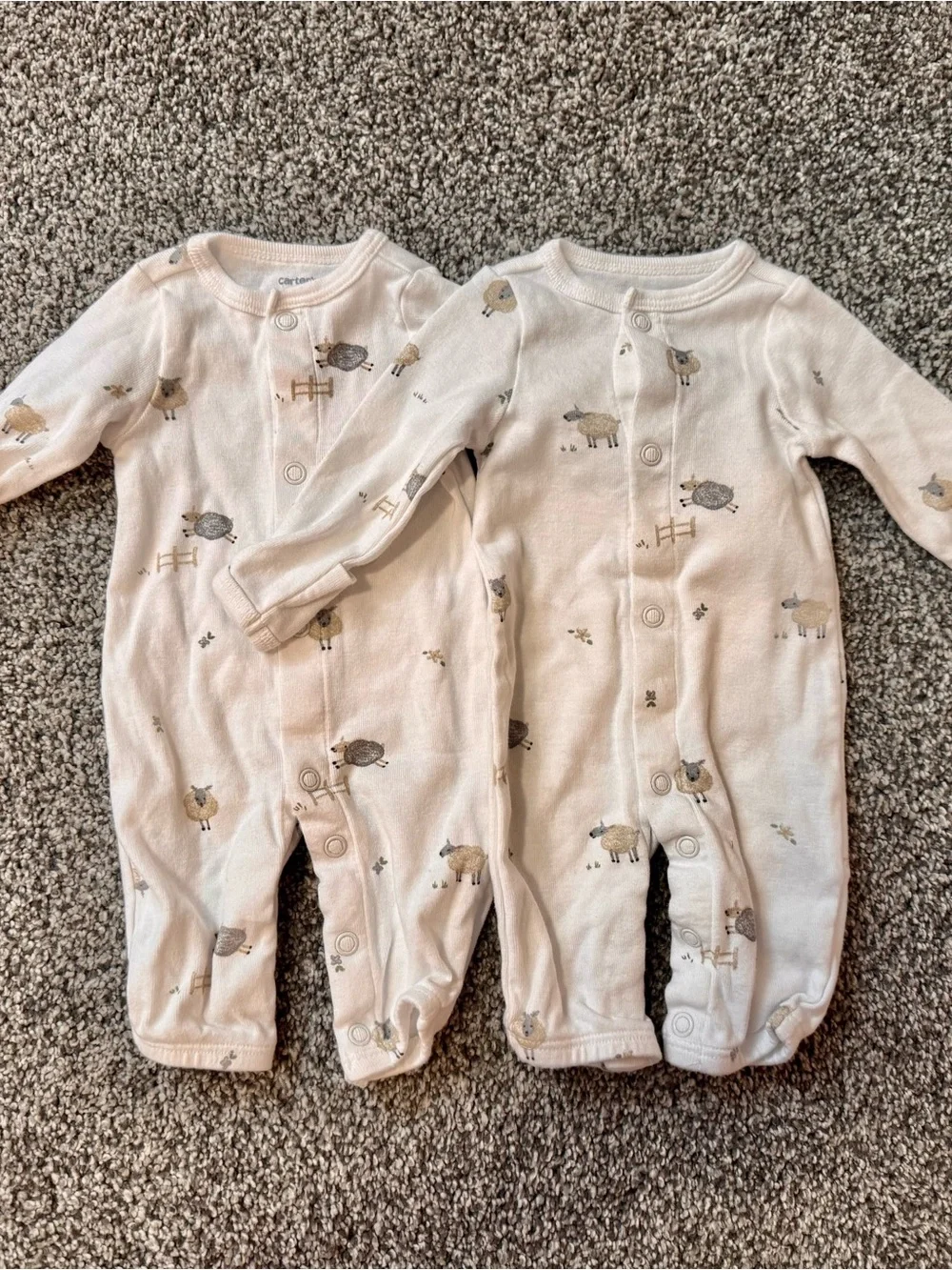 Carter's Cream Sheep Print Baby One-Piece (2-Pack)